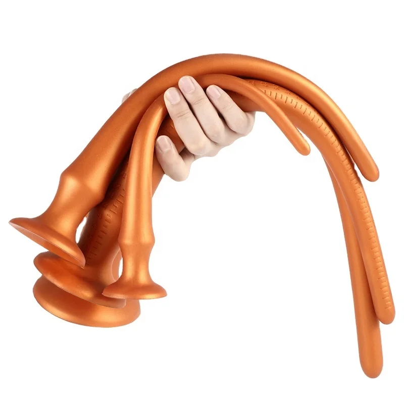 New Design Waterproof Prostatic Massage Super Long Soft Flexible Tail Silicone Anal Plug Sex Toys For Male Female