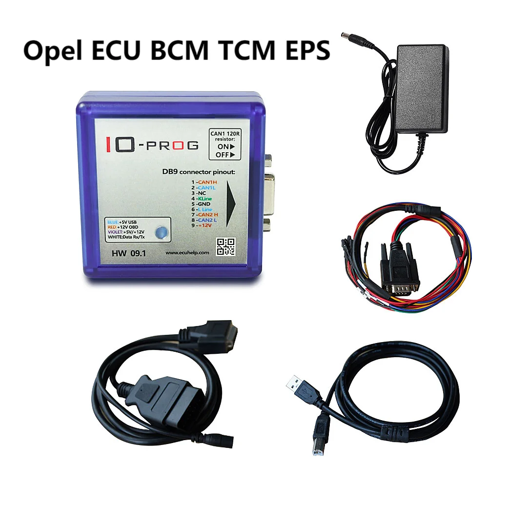 Opel license ECU TCM BCM &EPS IO Prog Ecu tuning chiptuning tools Combination of K-line and CAN programmer BD9 connector