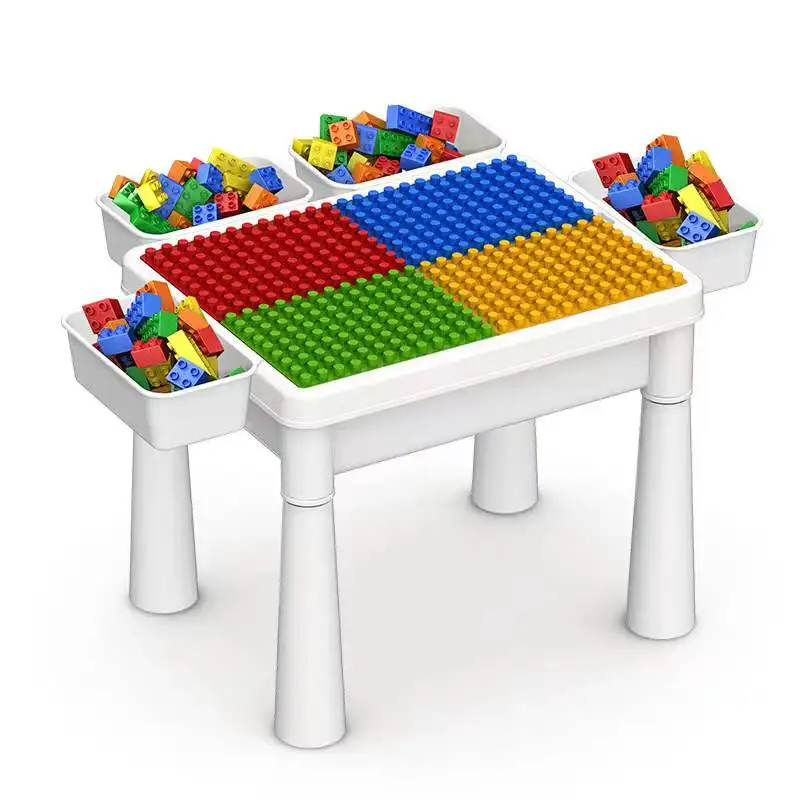 Educational Easy Assemble Plastic Building Block Table For Kids 2