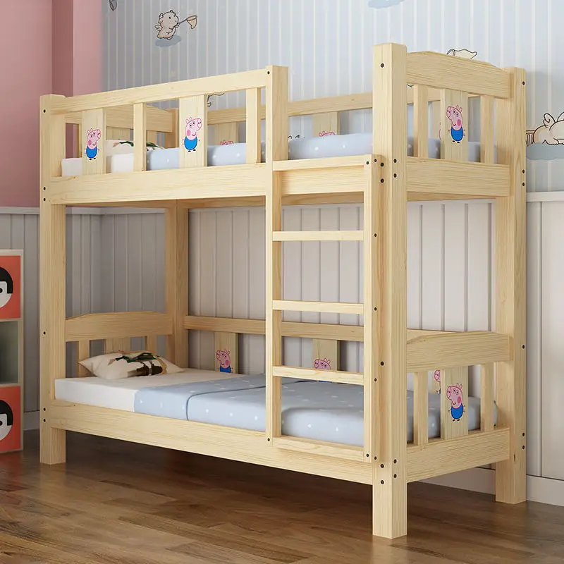 Hot selling solid wood double loft lay kids bed set bedroom furniture