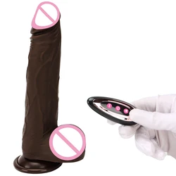 Realistic Remote Control Female Artificial Rubber Penis Penis Dildo Vibrator Woman Sex Toys Dildo