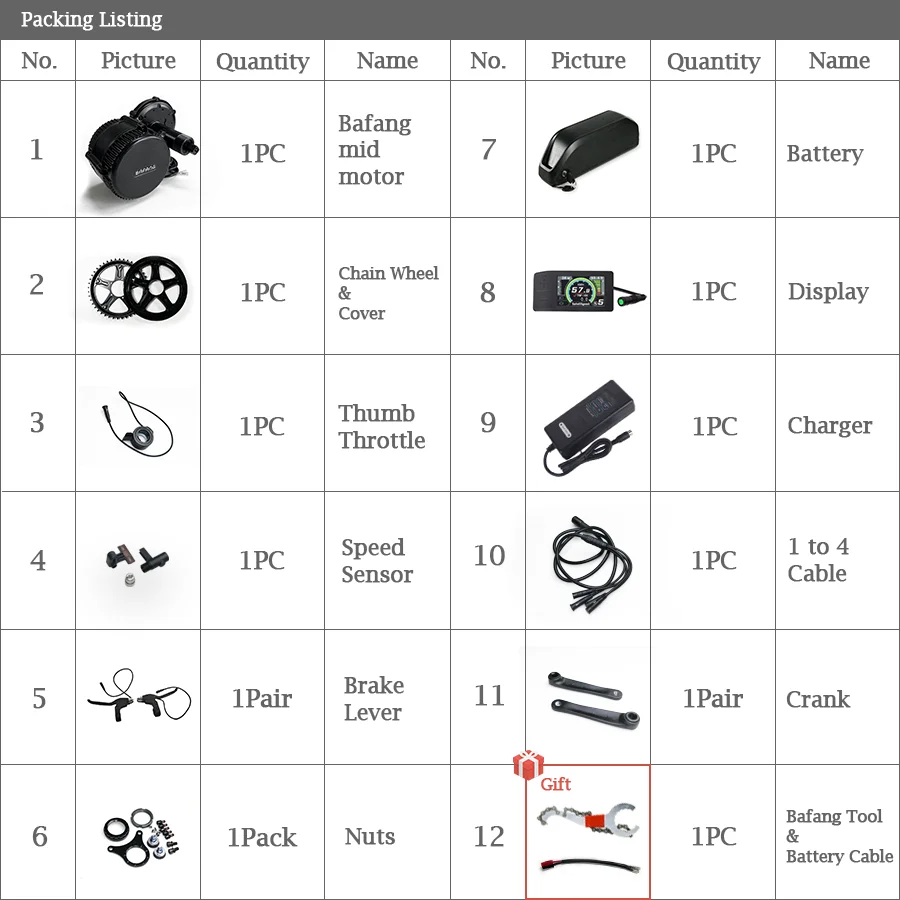 Комплект bafang 750 Вт BBS02 BBS02B, конверсионный Электрический аккумулятор