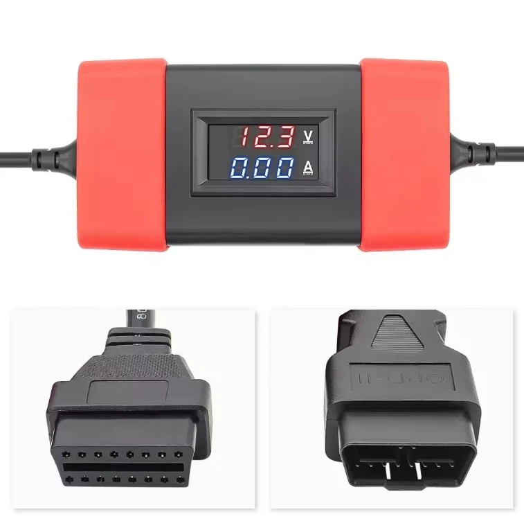 Red 24V to 12V Heavy Duty Truck Diesel Adapter Converter OBD Diagnostic Extension Cable for Launch Easydiag OBD2 Scanner
