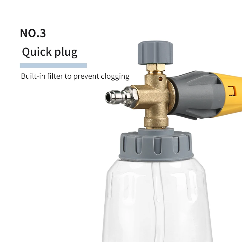 SPS 1L Car Wash Transparent Snow Foam Lance Shampoo High Pressure Washer Cannon