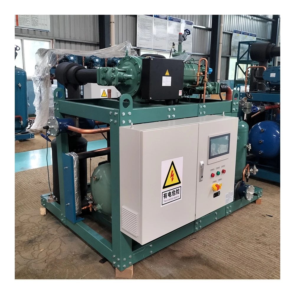 Manufacture sale Cold Storage Outdoor Freezer Unit 4 parallel Refrigeration Screw Compressor Condensing Unit Refrigeration Unit