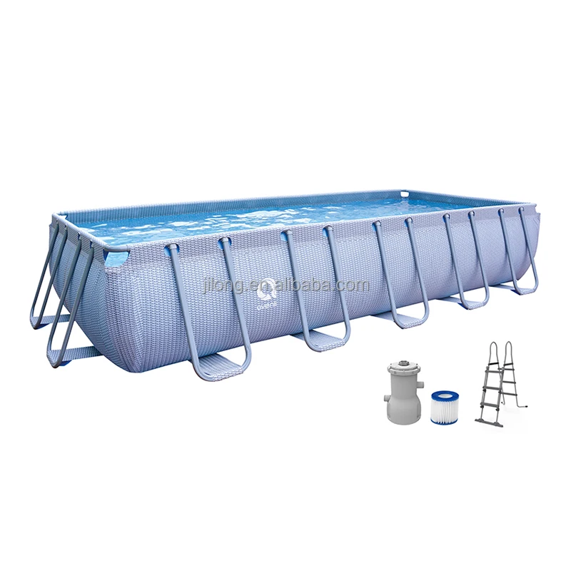 Jilong Avenli hot sales 5.4m*2.5m*1.0m rectangular steel frame pool liner large container pool family pool in garden