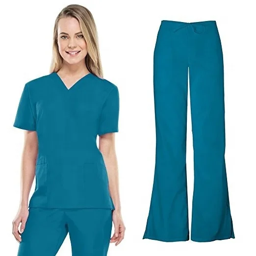 
Summer Women hospital medical scrub clothes set,dental clinic and beauty salon nurse uniform slim fit-in Lab 