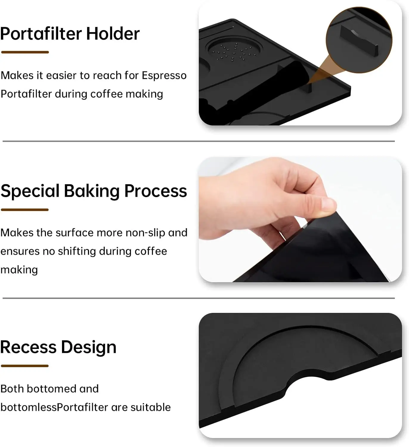 Tamping Mat Food Grade Silicone Coffee Tamp Mat Tamper Pad Tamp Station for Barista Tool Home Kitchen Bar Coffee Accessory