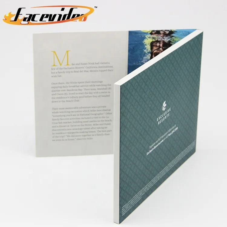 Factory Directly advertising gift business promotional items greeting card picture book lcd video mailer