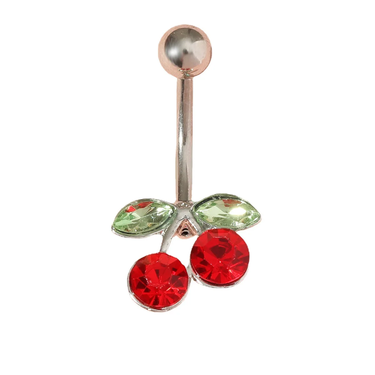 Jachon нержавеющая сталь красный кристалл вишня ветка Бар пупка кольцо для пирсинга женщин ювелирные изделия дисплей