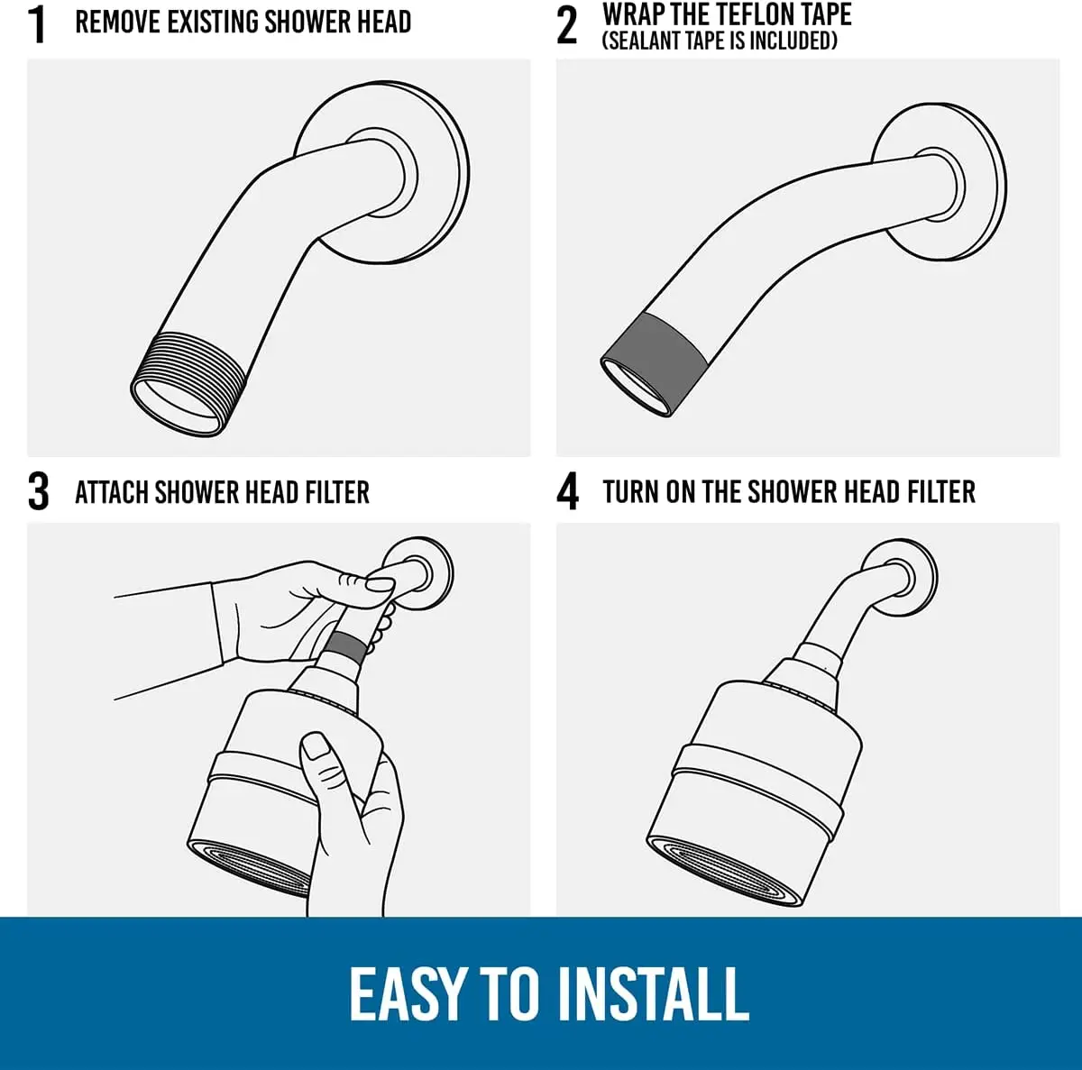 New type chrome plated shower filter mineral stone filtered hand held shower head