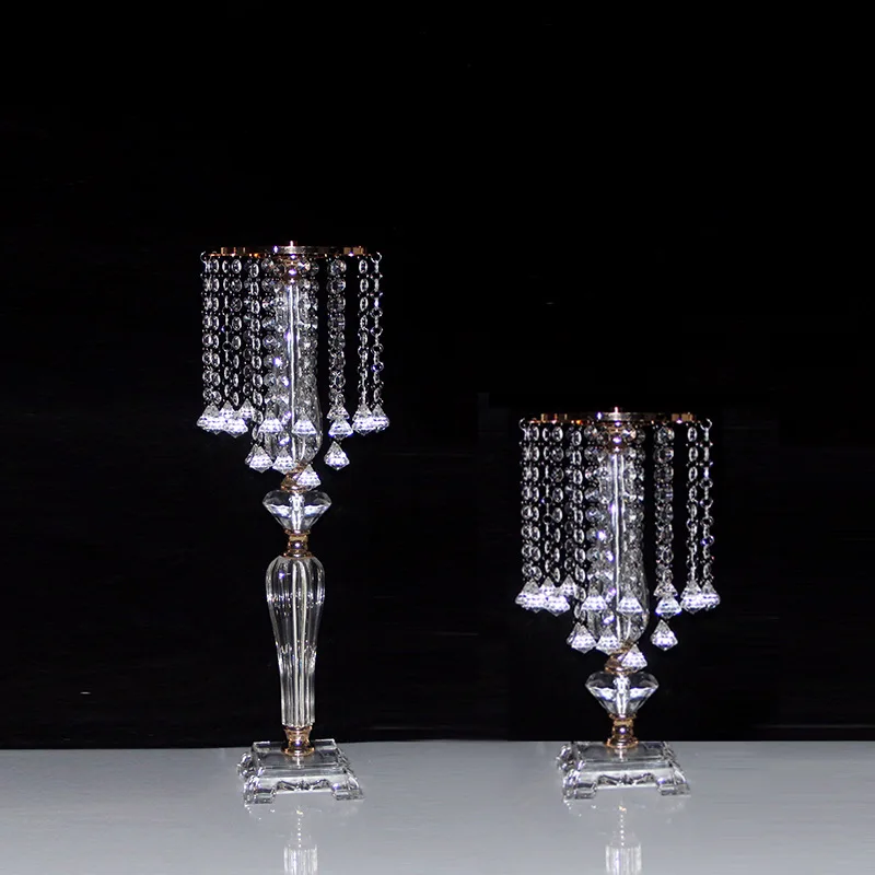 wedding crystal centerpieces metal flower chandeliers acrylic flower stand table centerpiece aisle road lead