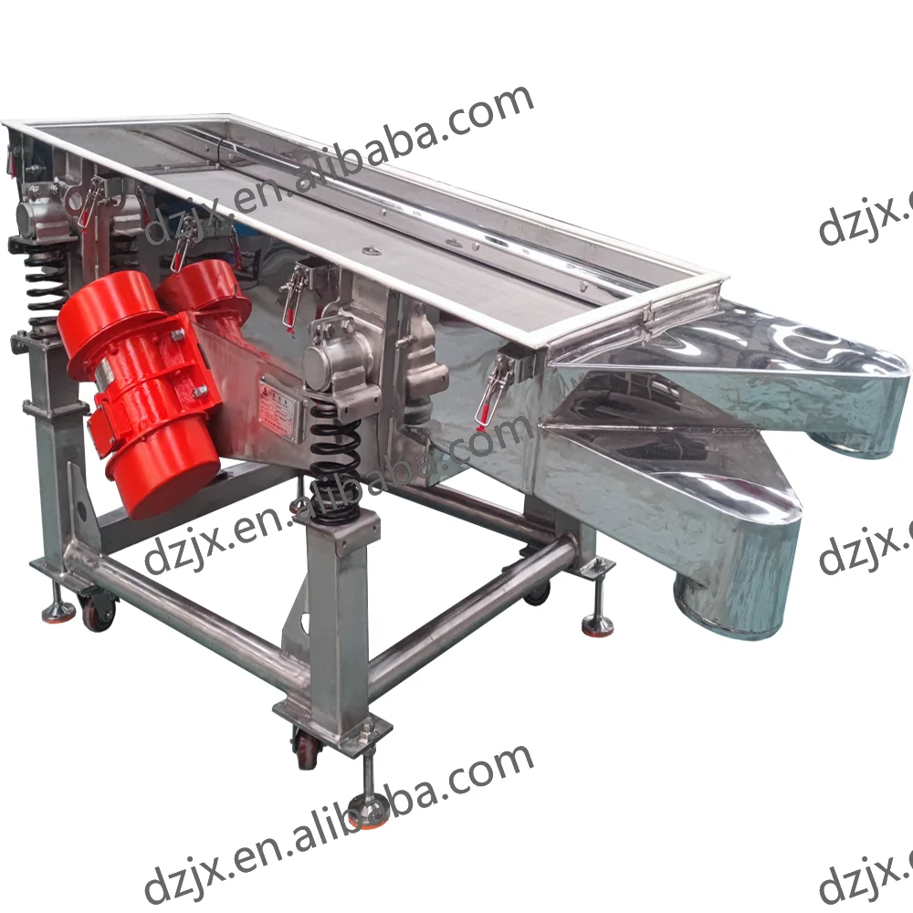 DZJX Stainless Steel Silicone Rubber Sealing Strip Linear Vibrating Sieving Machine For Crushing Fine Wood Powder Rotary Sieve