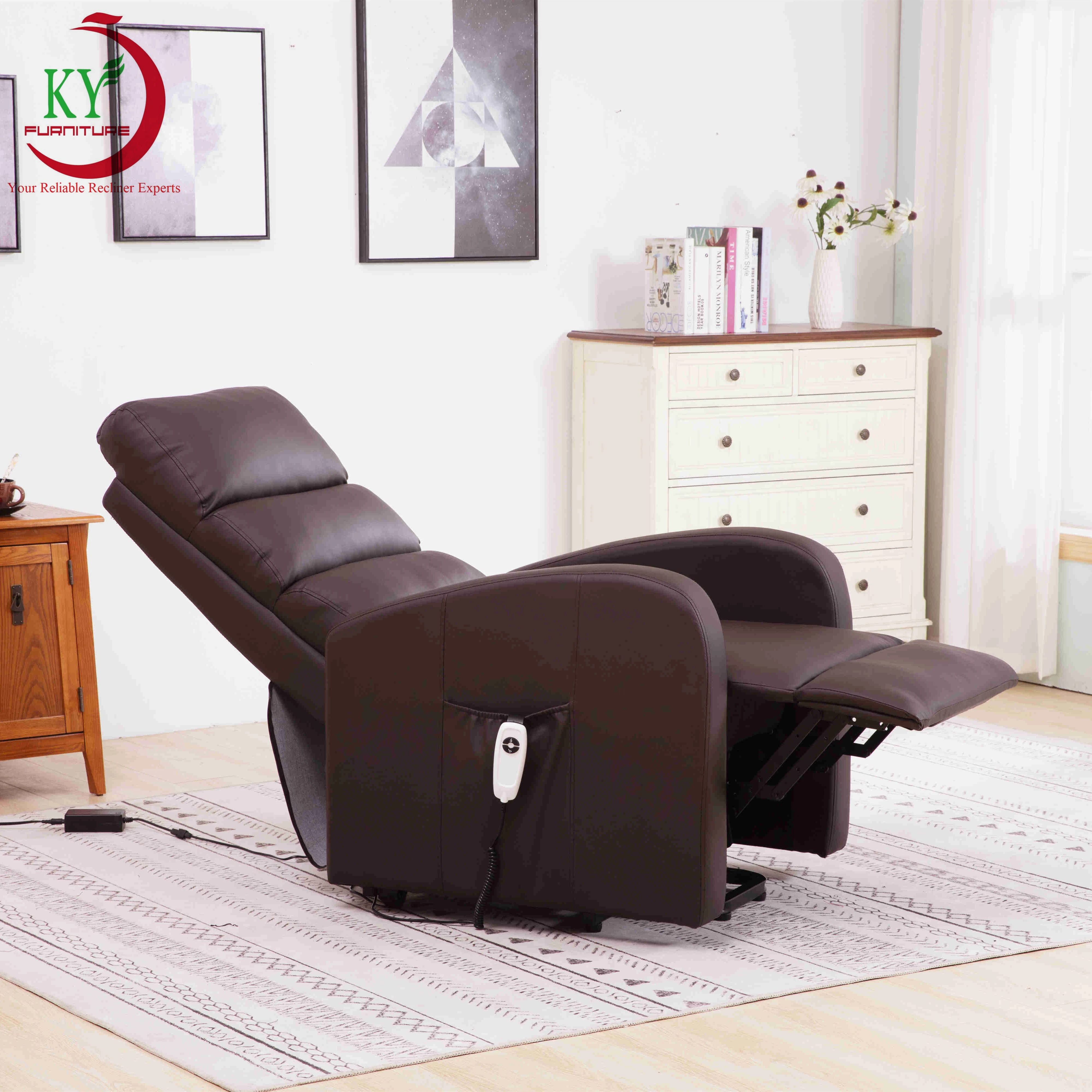 JKY Furniture Single Motor Electric Power Lift Riser Recliner Sofa Chair With 8 Points Massage For Elderly And Disabled