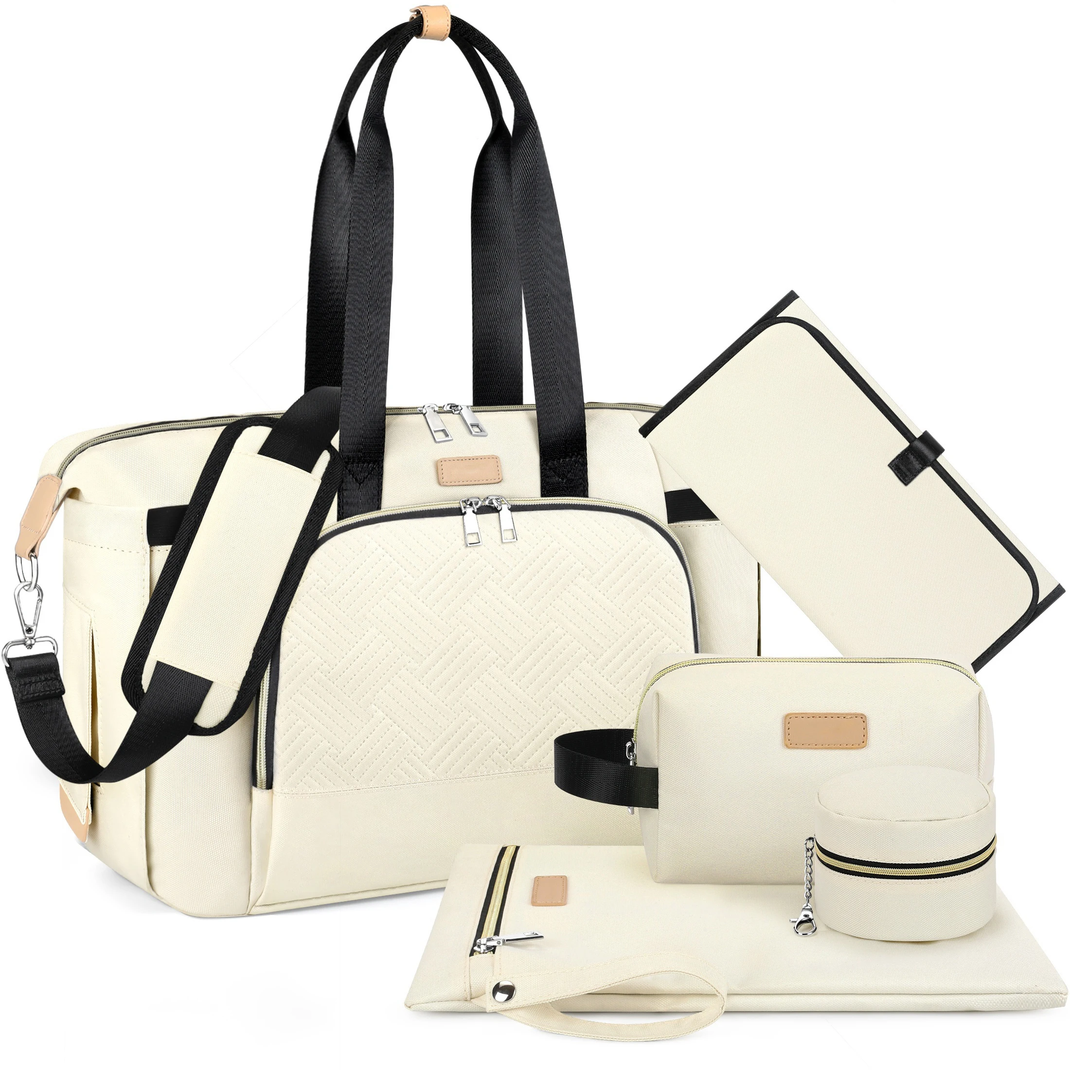 Factory Direct Sales Universal Diaper Bag Tote for Baby - Large Mommy Bag with Portable Changing Pad Fits All Strollers