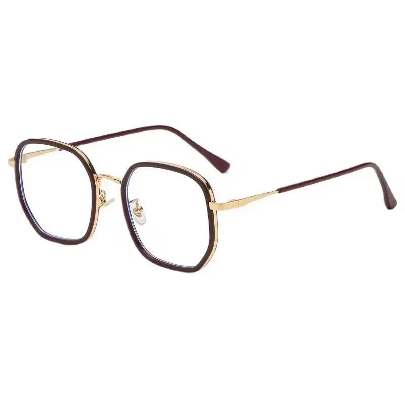 New Multilateral Tr Eyeglasses Frames Female Frosted Green Anti-blue Light Glasses Eye Protection Flat Lens Plain Face