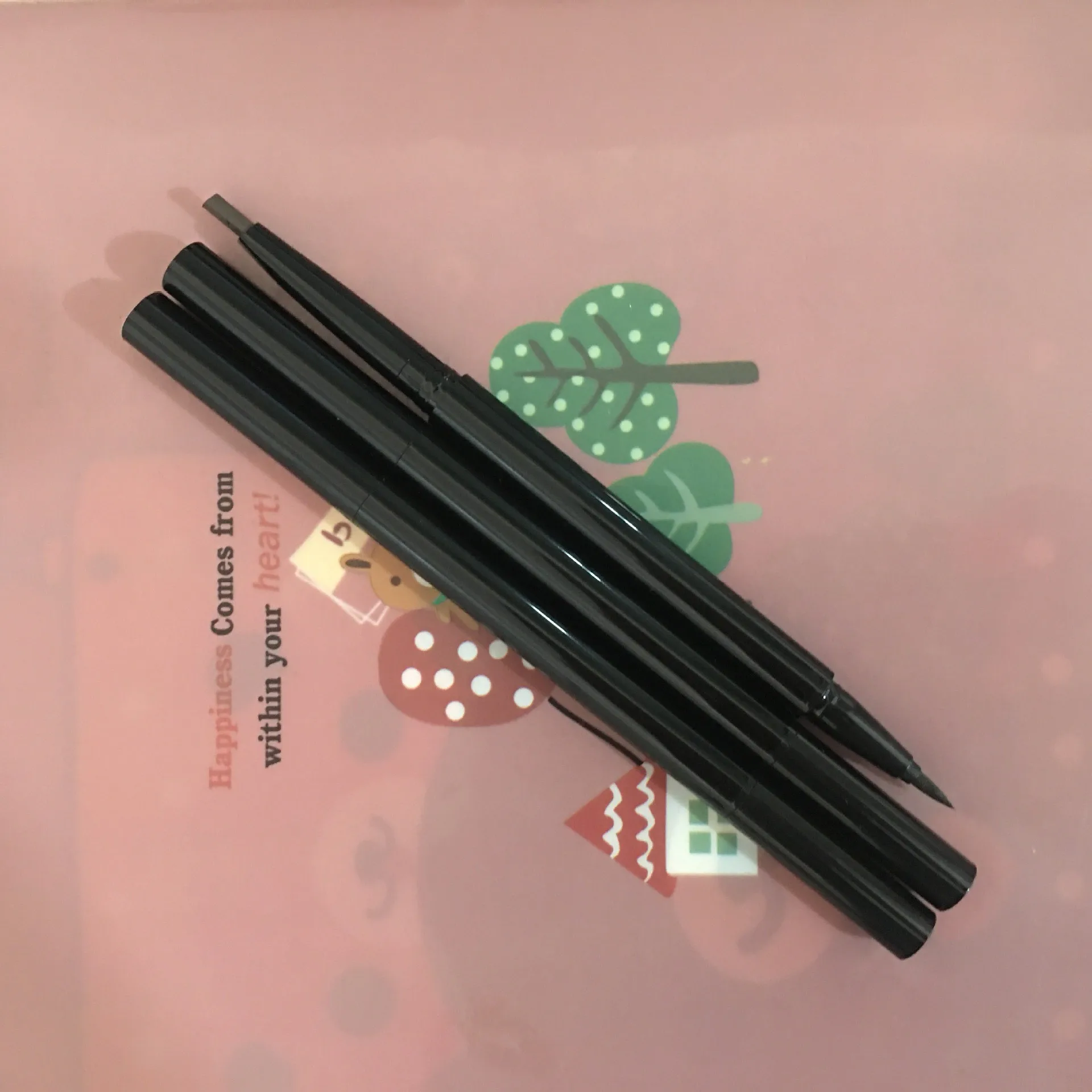 Wholesale no logo liquid eyeliner pencil and eyebrow 2 in 1 products private label waterproof eyeliner