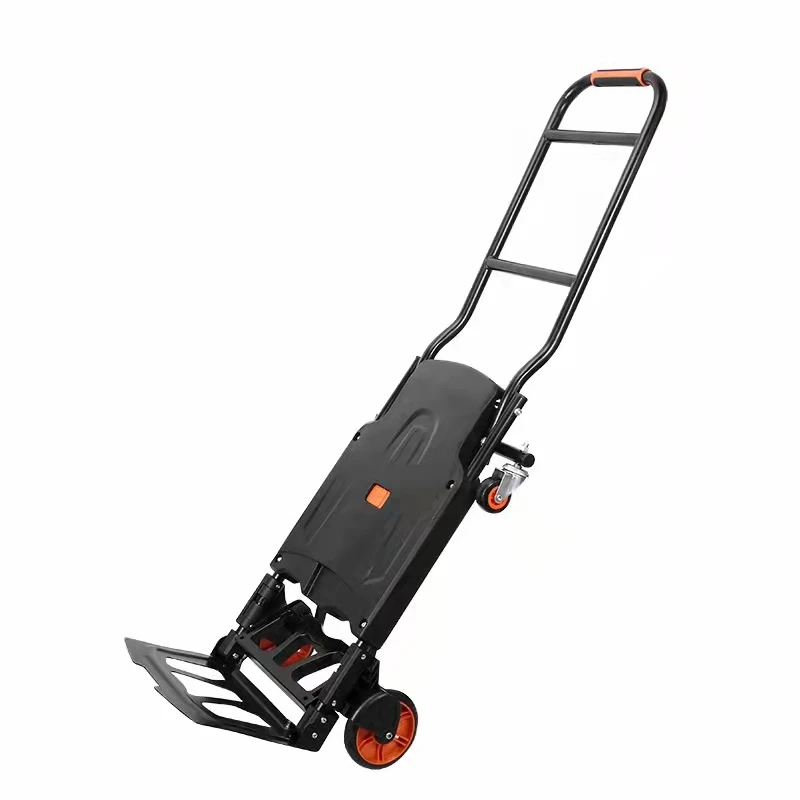 High Quality Cart Folding Aluminum Trolley Warehouse/Market/Shopping Four-Wheeled Trolley