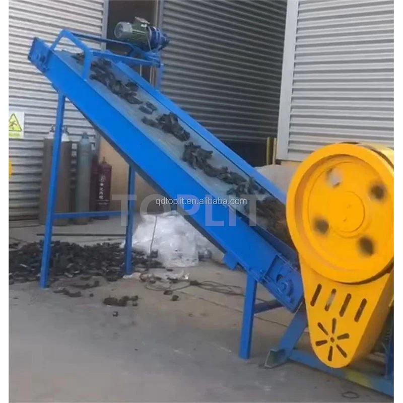 Automatic Tire Recycling Machine / Cutting Machine Long Shaft Tire Strip Cutter & Tire Lump Cutter Machine