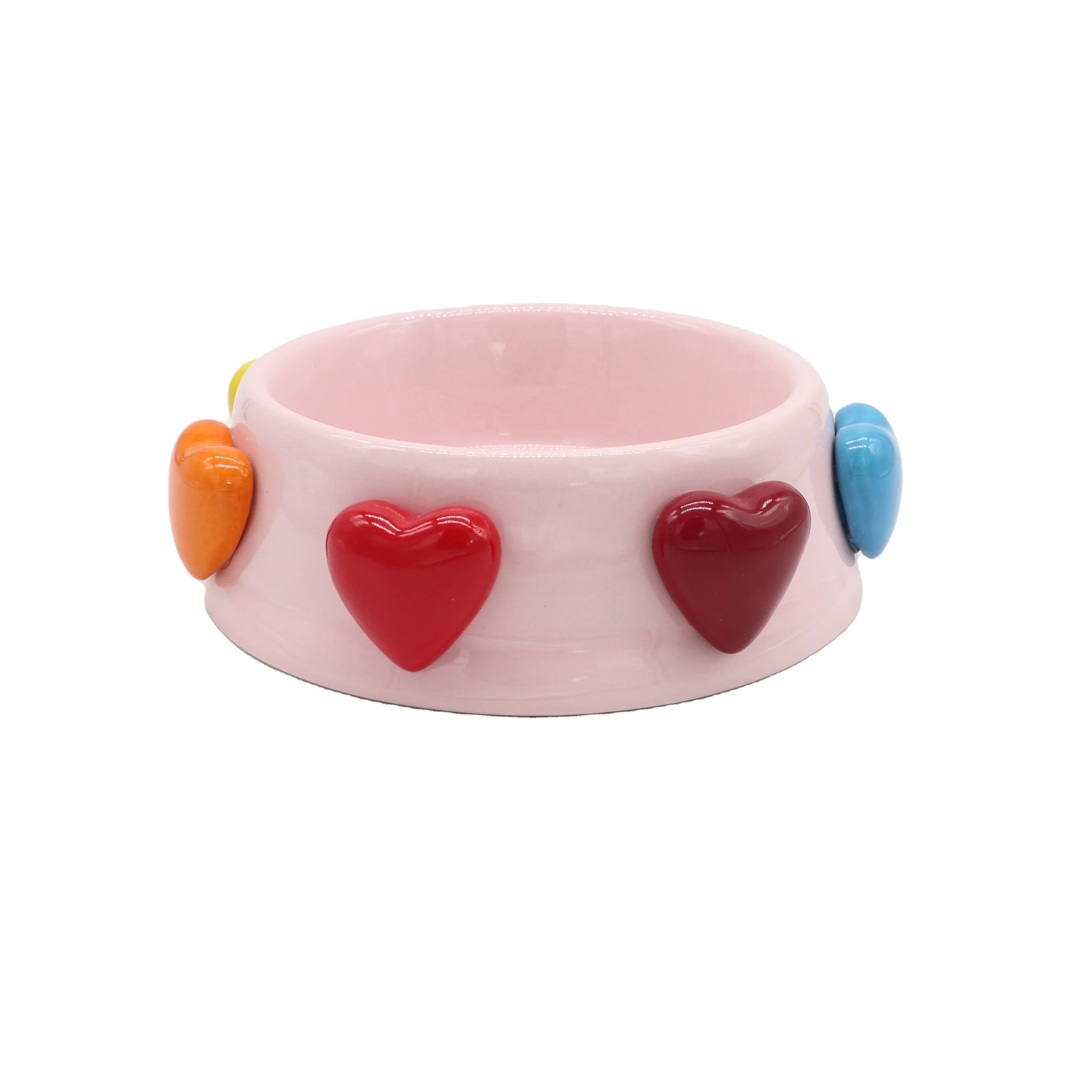 
Heart creative ceramic feeding dog bowl 