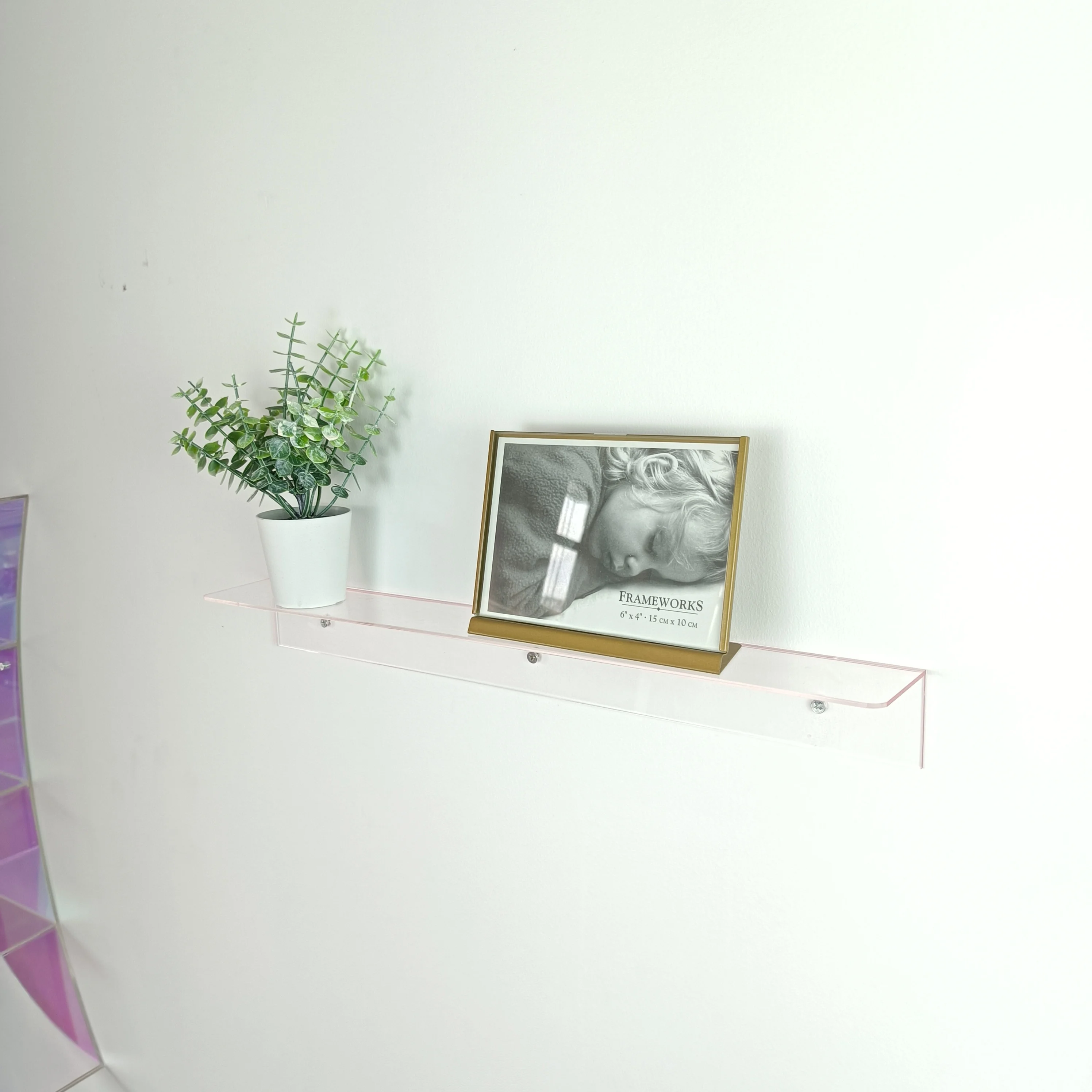 Premium Home Storage Shelves Display Organizer Acrylic Floating Wall Shelf for Bathroom Retail Hanging Rack