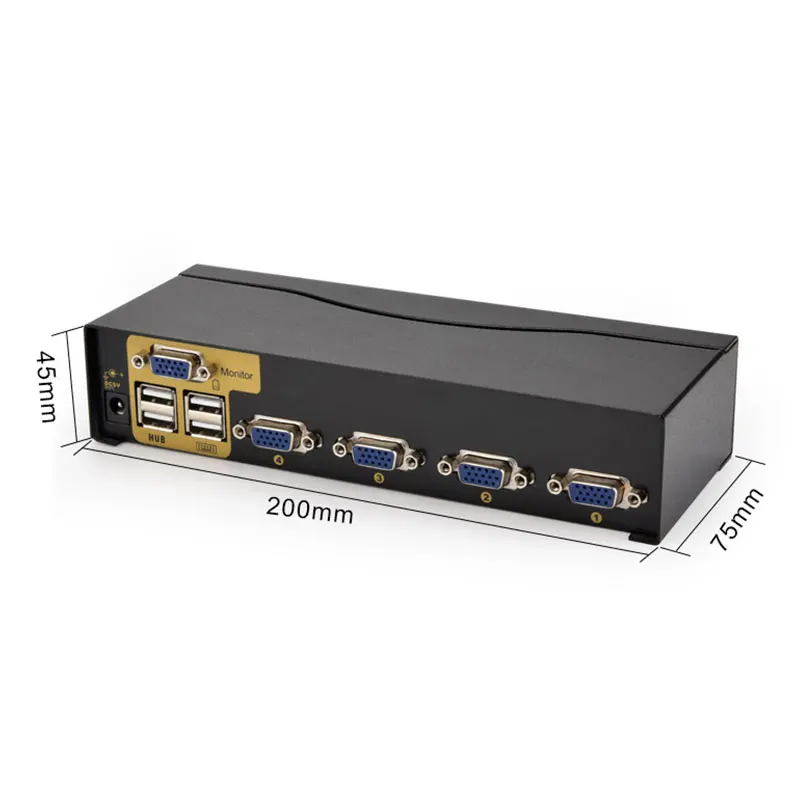 Factory 4 port VGA KVM Switch manual Switch 1 input to 4 output VGA KVM Switch