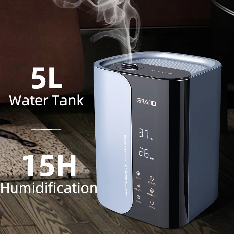 УФ Электрический ультразвуковой диффузор, ультразвуковые увлажнители воздуха с дистанционным управлением, 5 л