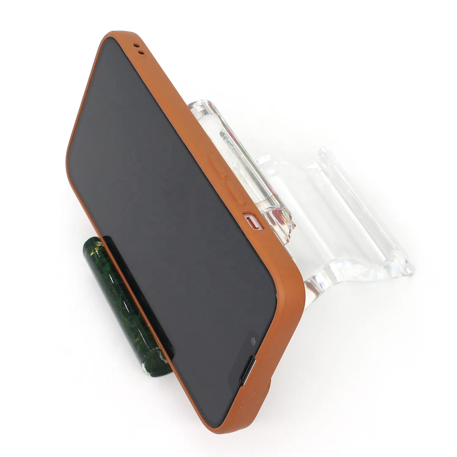 2023 New Product resin phone holder stand mobile cell  phone smartphone model with bugs insect flower resin crafts Novelty