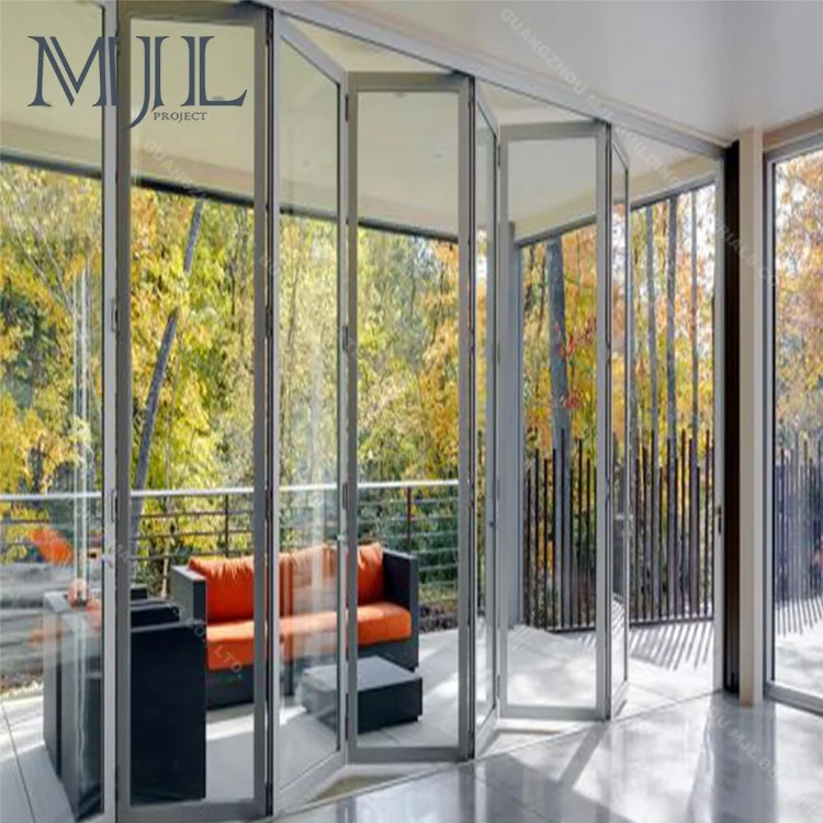 American standard accordion lowes glazed aluminum bifold folding doors with tempered glass