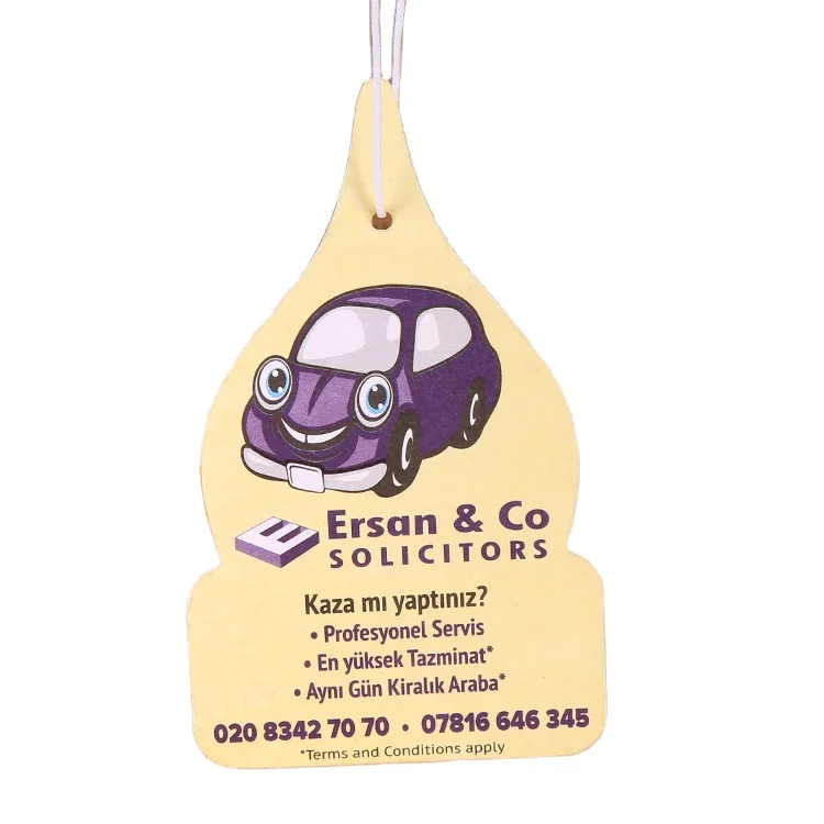 Custom logo bedroom toilet car perfume aroma car perfume card hanging air freshener cards