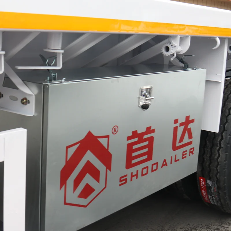 Flatbed truck trailer 40ft  High quality High strength steel raw material truck trailers for export