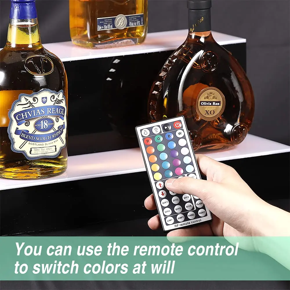 Yageli Custom Acrylic Wine Racks LED Lighted Liquor Bottle Display Stand LED Bar Beer Holder for Liquor