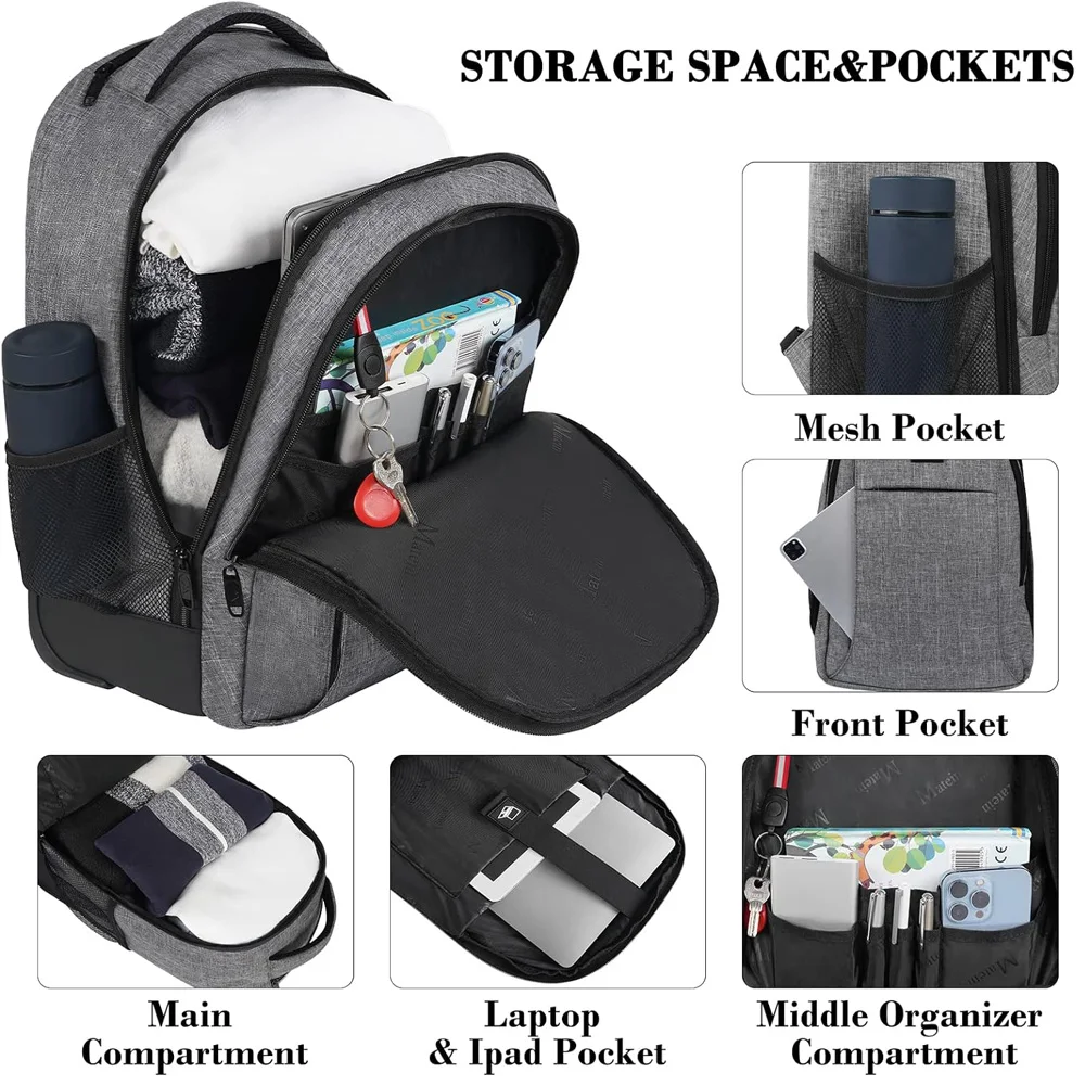 Factory Price Wheeled Rolling Rucksack Backpack Custom Logo Fashion Travel Waterproof Business Laptop Trolley Laptop Backpack