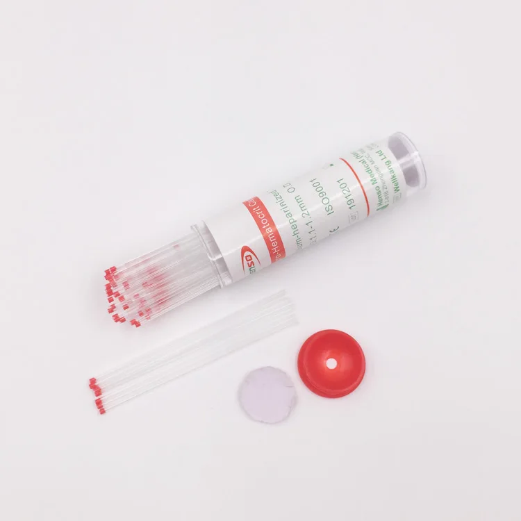 HENSO Red Top Glass Micro Hematocrit Capillary Tubes With Sodium-heparinized