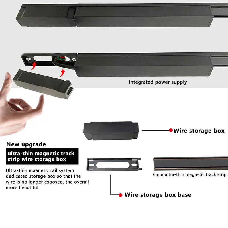 Cable Storage Box Factory Price Flexible Magnetic Spot Light Track Light System Led Smart Magnet Rail Light