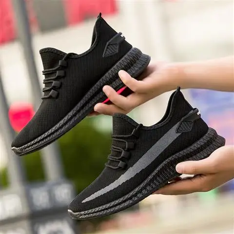 
Big size Trainers male Breathable Sports Shoes Black Red Gym Sneakers Zapatillas Men Running Shoes For sport shoes 