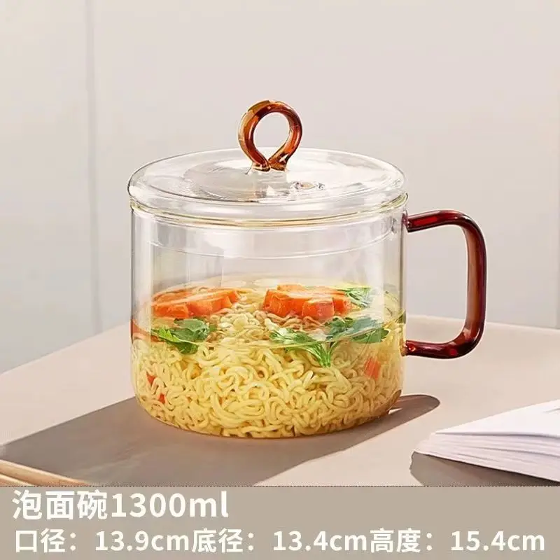 Glass 1700 ml Clear Pot Soup with Handle Borosilicate Glass  Cooking Stew Pot Microwave Stove Dishwasher Safe,Glass Pot Soup