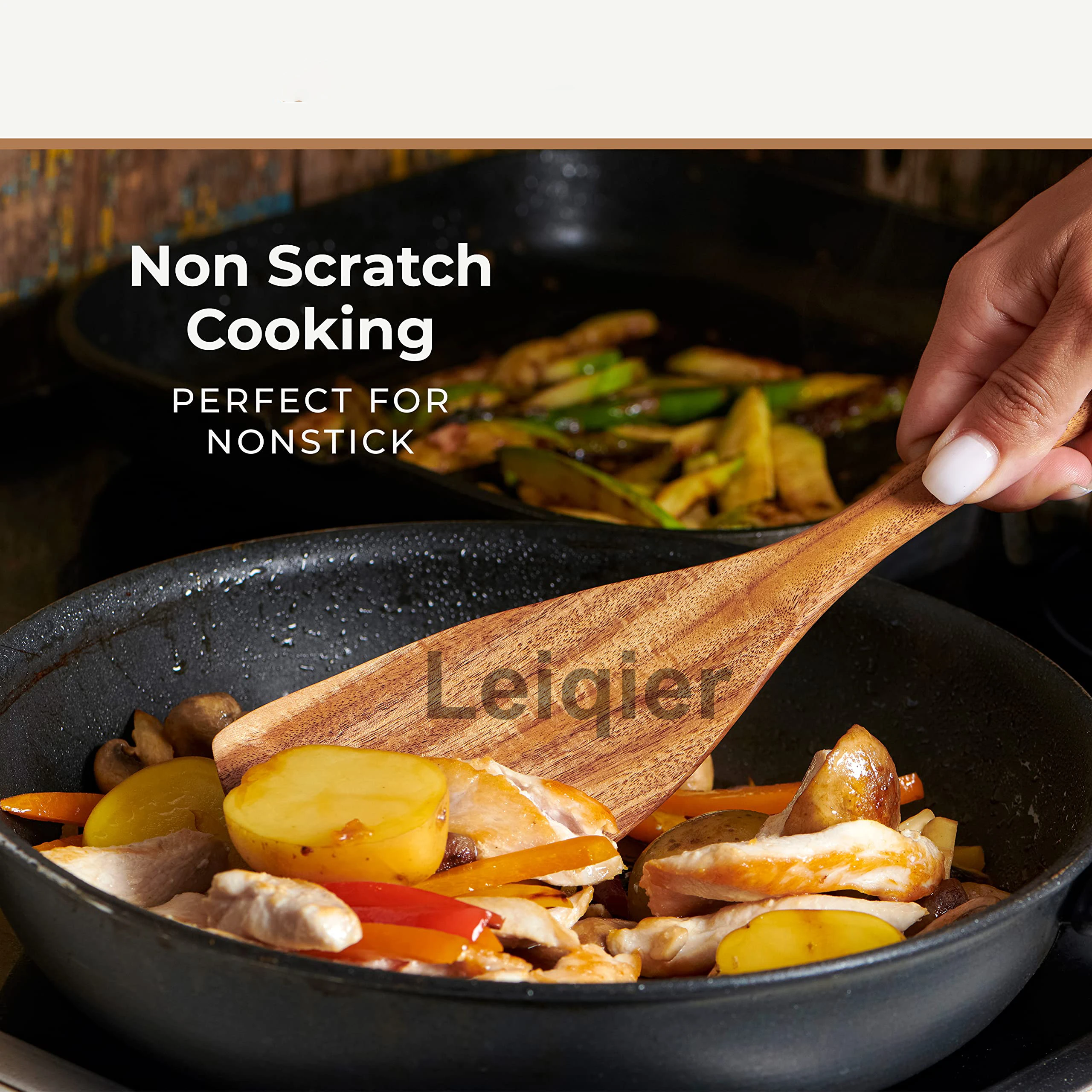 Кухонные принадлежности с логотипом на заказ умные кухонные инструменты деревянная пищевая посуда набор кухонных принадлежностей для сковородок антипригарным