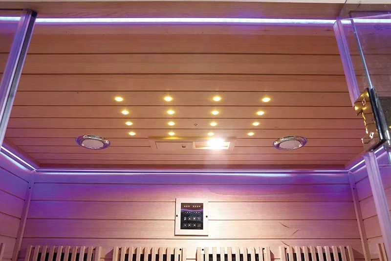 Manufacturer Traditional Red Cedar Far Infrared Wooden House 2 4 6 8 Person Dry Steam Sauna Rooms Indoor