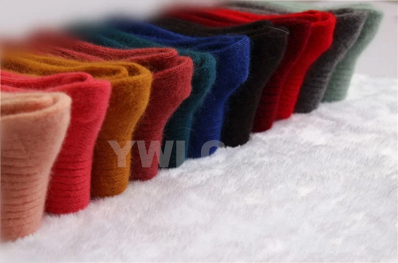 Thick Warm Winter Double Needle Angora Rabbit Wool Thick Super Warm Cashmere Winter Socks for Women