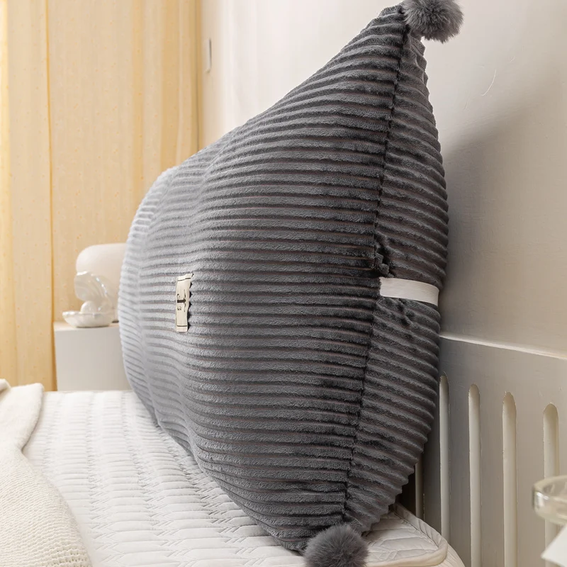 Solid Color Bier 2023 new magic velvet straight strip cushion dark grey Pillow Case