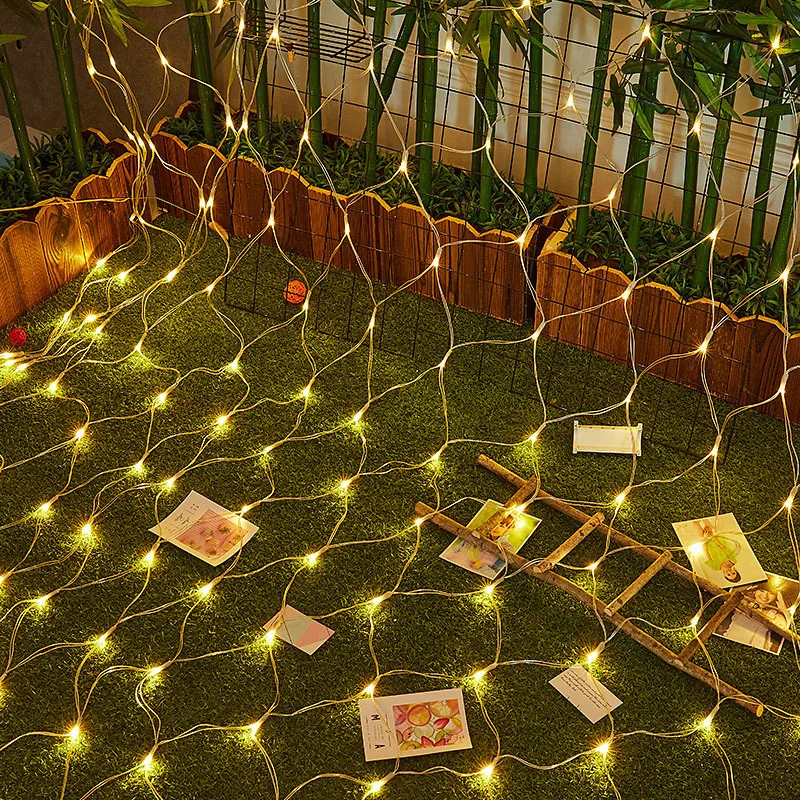 1.5*1.5M 3x2M  6X4M Christmas Net Light Outdoor 8 Modes LED Net Mesh String Light Garden Holiday Party Wedding Fairy Light Garla