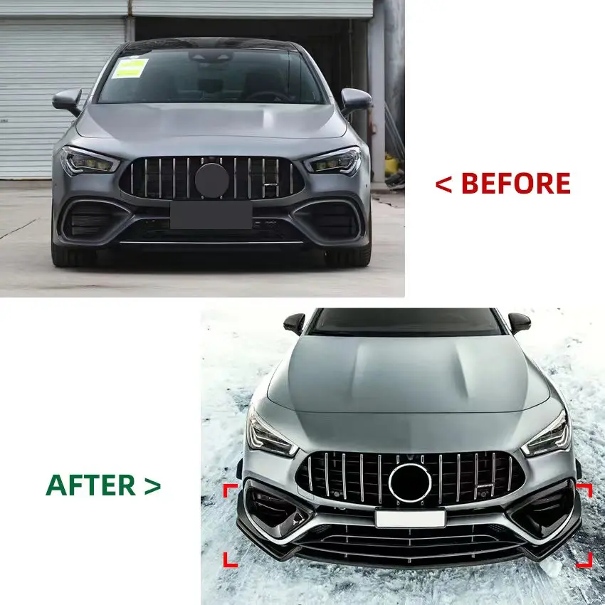 AMP-Z Заводская C118 передний бампер спойлер сплиттер AMG-line для Mercedes Benz CLA CLA45 AMG 2020 + спереди