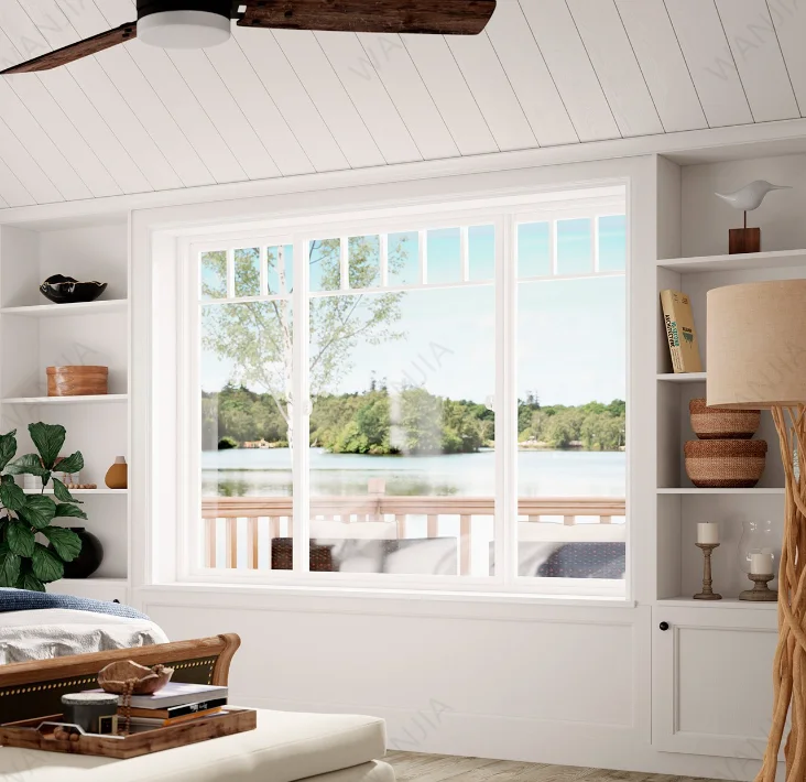 Modern Design Vinyl Plastic Windows American Style Burglar Proof Casement Windows Double Glazing PVC Windows