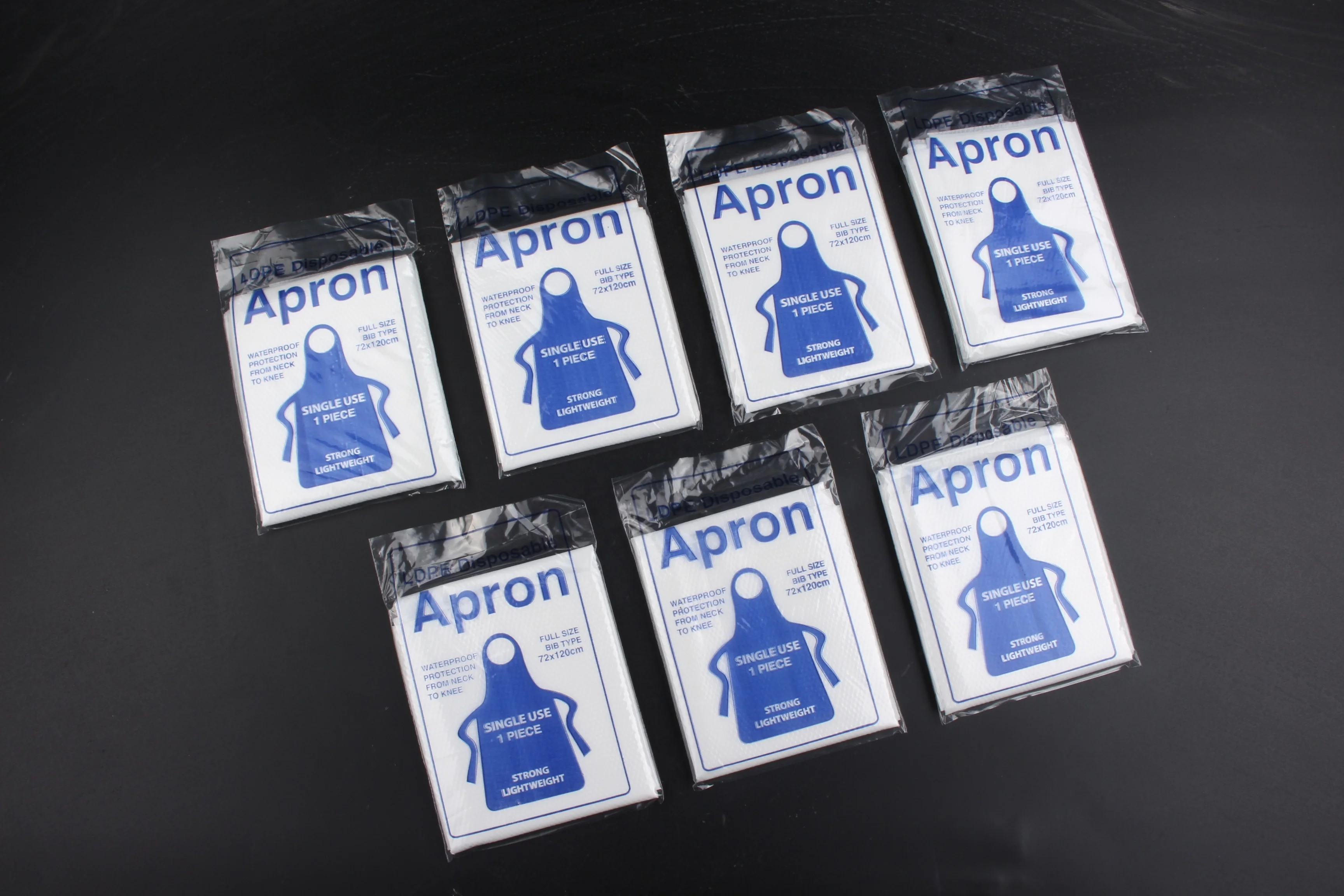 Multi-Colors Disposable Apron PE Food Contact Sanitary Apron Box Single Packaged