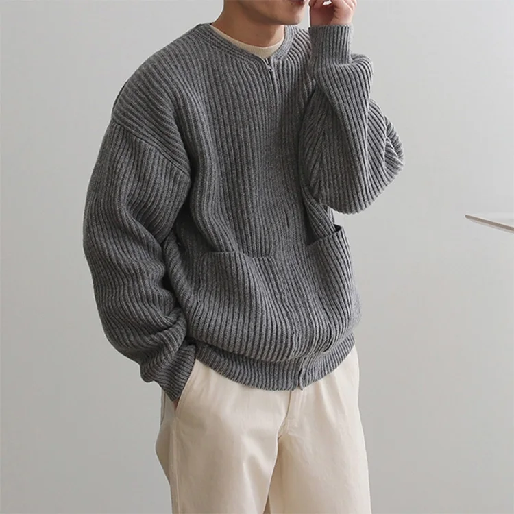 new fashion knit sweater for male men knit sweater winter full zip cardigan for men zipper cardigan sweater