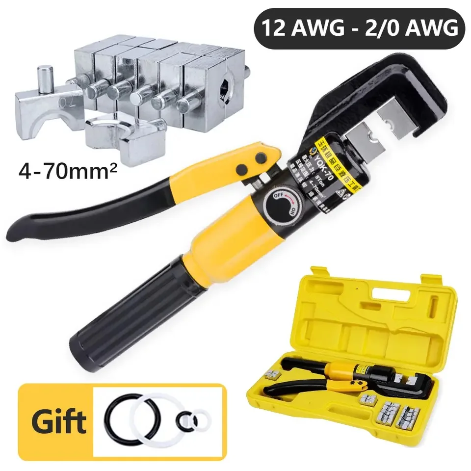Good Sale 6T Portable Steel Crimper Plier Press Tool Kit Hydraulic Hexagonal Terminal Crimping Tools 4-70mm² Wire Crimping Dies