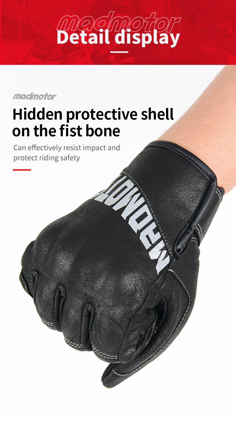 Wholesale Top selling Motorbike Gloves Unisex Full Finger Hard Knuckle Anti-slip Durable motor gloves motorcycle full finger