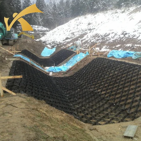 HDPE Plastic Driveway Gravel Grid Geocell for Soil Stabilization Retaining Walls Road Construction Slope Protection