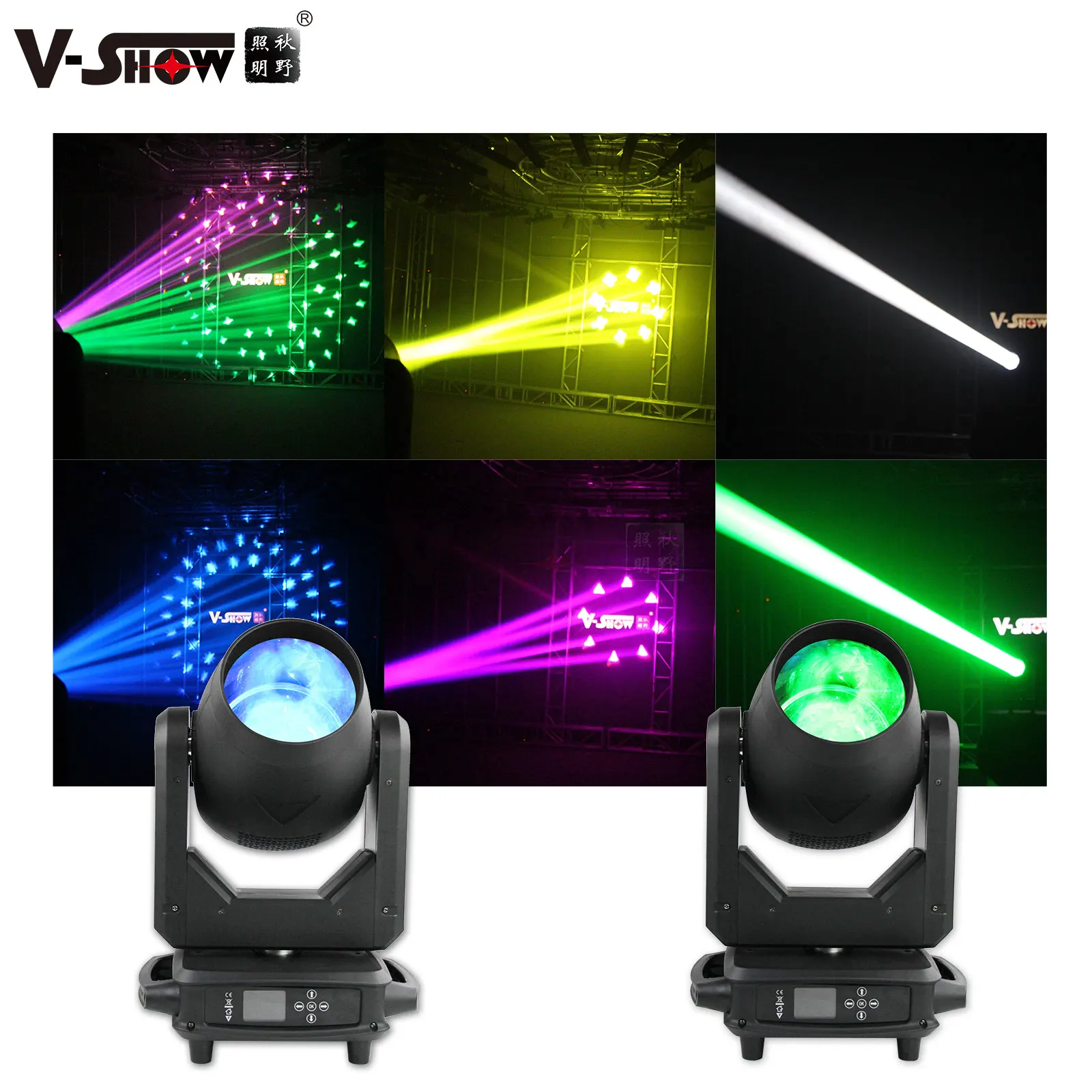 V-Show  T911 300W Beam Moving Head Light Bulb Beam of Stage Light  Gobo Light for DJ Disco Party